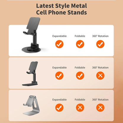 FEDUS FEMO Mobile Holder Stand 360° Rotation Mobile Stand Portable & Foldable Mobile Holder with Adjustable Angles for Perfect View, Lightweight, Universal Mobile Stand for Smartphones, Tablets, iPad